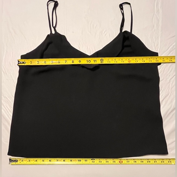 III Ruffle in front & back Cami Top Blouse Black Adjustable Spaghetti Strap - Picture 6 of 11